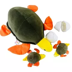 Tartaruga Casco Verde Grávida com 2 Filhotes (Bichos de Pano)