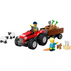 Trator agrícola vermelho com reboque e ovelhas (Lego City) - Toca do Jiló | Brinquedos e Outros Afetos
