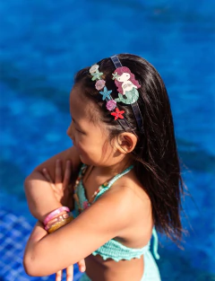 Tiara Sereia Verde Água Texturizado - comprar online