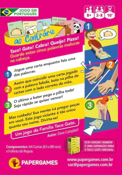 Jogo - Taco! Gato! Cabra! Queijo! Pizza (Ao Contrário) - Toca do Jiló | Brinquedos e Outros Afetos