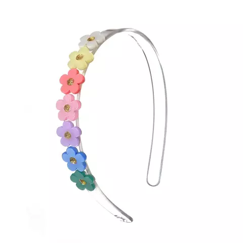 Tiara de Flor Acetinada Colorida