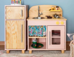 Imagem do Mini Cozinha Infantil em Madeira - Rosa