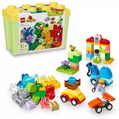 Caixa de Peças de Carros e Caminhões (Lego Duplo)