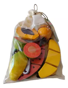 Kit Frutas Tropicais com corte + Faca + Tábua (Coleção Comidinhas) - Toca do Jiló | Brinquedos e Outros Afetos