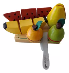 Kit Frutas Tropicais com corte + Faca + Tábua (Coleção Comidinhas) - loja online