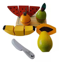 Kit Frutas Tropicais com corte + Faca + Tábua (Coleção Comidinhas) na internet