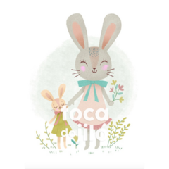 Pôster Infantil - Coelhas, Mãe e Filha (A3) - comprar online