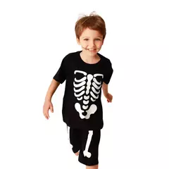 Fantasia Infantil Esqueleto Curto - Brilha no Escuro Tamanho:4 - comprar online