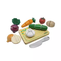Kit 7 Legumes com Corte + Faca + Tábua (Coleção Comidinhas) - comprar online