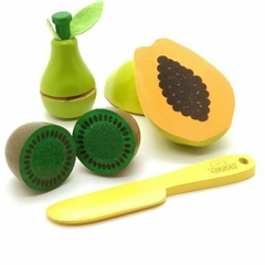 Kit Frutinhas com Corte: Mamão, Pera e Kiwi (Coleção Comidinha)