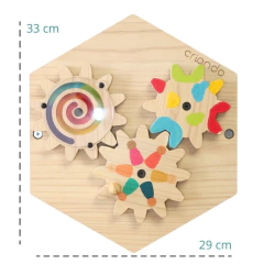 Painel Sensorial Colmeia - Engrenagens - Toca do Jiló | Brinquedos e Outros Afetos