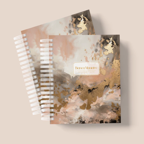 Planner Devocional - Abstrato com Dourado