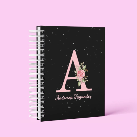 Caderno de atendimento - Letra Fundo Preto