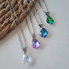 Conjunto Gota Cristal de Roca Acero