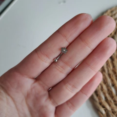 Piercing Para Ceja Flor Acero