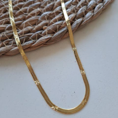Cadena Snake Tramada Acero Dorado