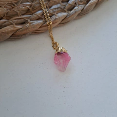 Conjunto Piedra Natural Acero Dorado - Arabella Accesorios