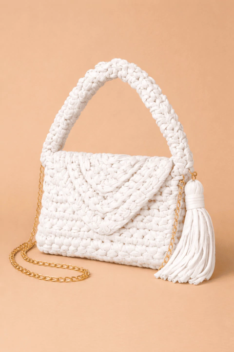 Bolsa Envelope de Crochê - Alça de Ombro - Corrente Adicional - comprar online