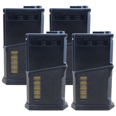 Kit 04 Magazines DMR Mid Cap Multicapacidade Airsoft - KPP