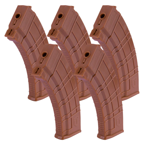 Kit 05 Magazines Airsoft AK 47 MidCap Ocre110 BBS - Taitus