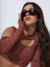 Cropped Sobreposição com Luvas Marrom - GLAM PARADISE