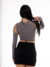 Cropped Sobreposição com Luvas Cinza - GLAM PARADISE