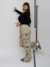 Calça Cargo Jogger Com Regulagem 4 Bolsos Bege