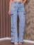 Calça Jeans Wide Leg Cargo Premium 6 Bolsos