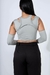 Cropped Sobreposição com Luvas Cinza - GLAM PARADISE