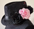 PRONTA ENTREGA - Chapéu 3 Rosas Preto/Rosa