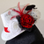 PRONTA ENTREGA - Chapéu 3 Rosas Branco/Vermelho/Preto