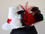 PRONTA ENTREGA - Chapéu 3 Rosas Branco/Vermelho/Preto