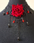 PRONTA ENTREGA - Colar Preto/Vermelho com Flor