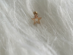 Micro Reto Estrela Aço PVD Gold