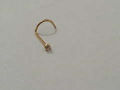 Nostril Aço Cirúrgico PVD Gold Zircônia Cravada