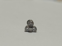 Labret 3 Zircônias Aço Cirúrgico