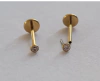 Labret Push Pin Titânio Gold 24K 0,8mm X 8mm