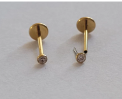 Labret Push Pin Titânio Gold 24K 0,8mm X 8mm