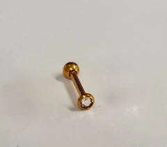 Micro Reto Ponto de Luz Titânio Gold Zircônia Circular