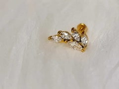 Cluster Folhas Aço PVD Gold