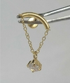 Labret Aço Cirúrgico PVD Gold Arco e Correntinha