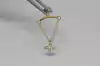 Labret Titânio Gold 24K Corrente e Flor Zircônias