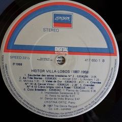LP CRISTINA ORTIZ - VILLA LOBOS - PIANO MUSIC OEUVRES POUR PIANO KLAVIERWERKE - Sebo Casa Laranja