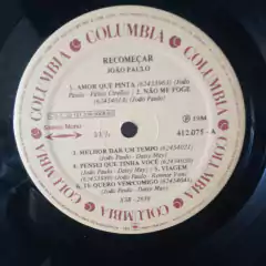 Lp João Paulo - Recomeçar - Sebo Casa Laranja