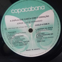 Lp Jorge Luiz e Fernando - A dupla que canta com o coração - Sebo Casa Laranja
