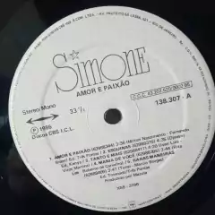 Lp Simone - Amor e paixão Com Encarte