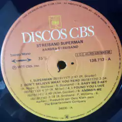 Lp Barbra Streisand - Streisand Superman com encarte - loja online