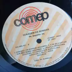 Lp Padre Zezinho - Coragem de sonhar - Sebo Casa Laranja