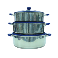 Arroceras Jumbo Acero Inoxidable 34, 36 y 40 cm con tapa Buona Qcina en internet