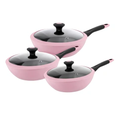 Juego 3 Sartenes Wok Premium con Tapa Megastone Foode - comprar en línea